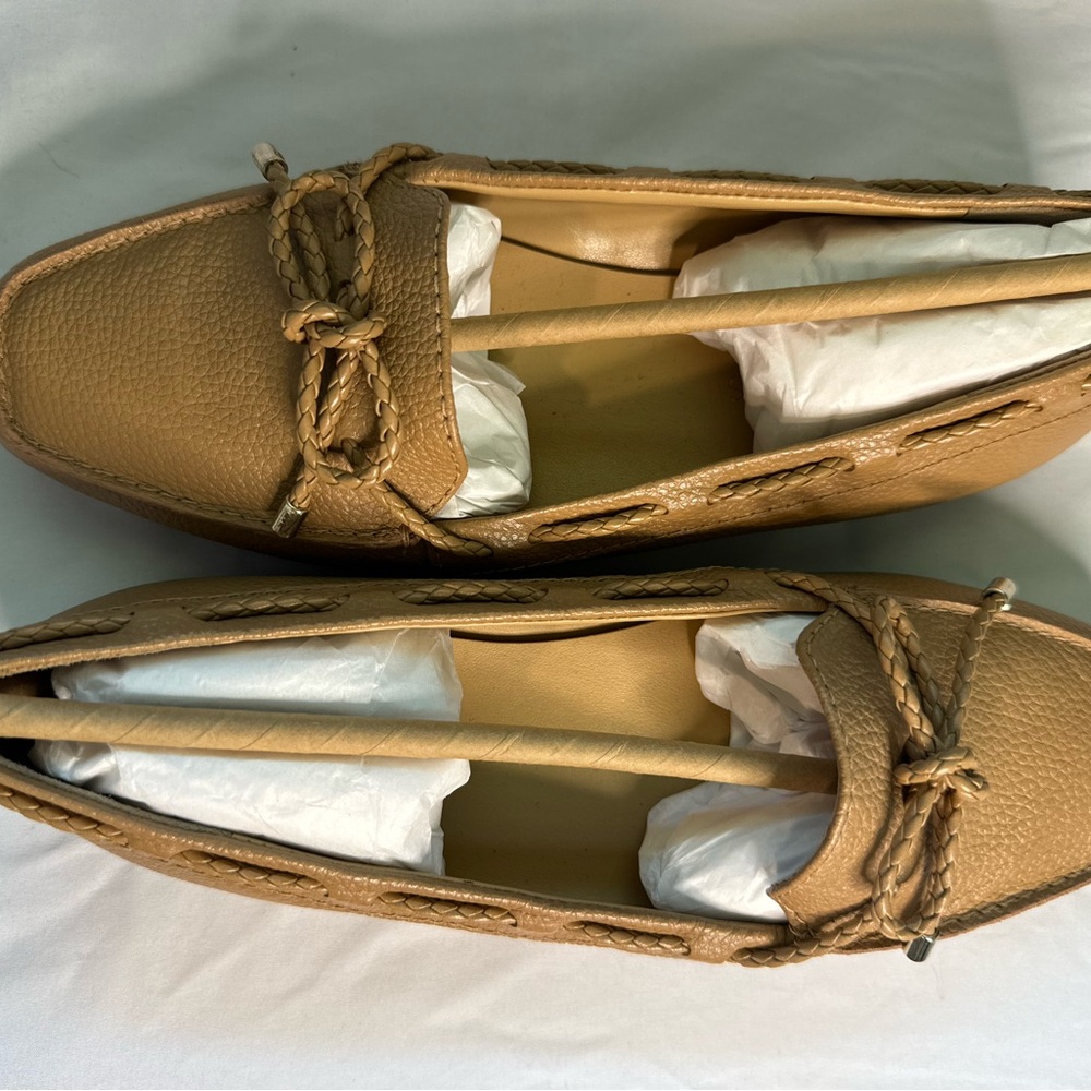 Talbots Tan Braided Leather Flats